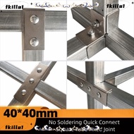 FKILA Pipe Fixed Joint, solderless galvanizing Square Tube Connector,  40*40mm carbon steel Fixed Pi