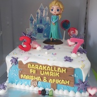 kue ulang tahun frozen elsa / figure elsa frozen cake / custom cake - rainbow 20x20