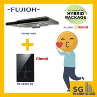 [RB-3012H-CB Rinnai Induction Hob &amp; FR-MS1990R-GBK Fujioh Hood] HYBRID COMBO