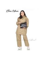 AKULA Jas Hujan Setelan HOODIE Pria Wanita Bahan PVC anti rembes new