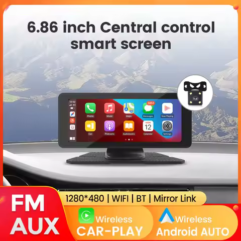 MEKEDE 6.86 inch Central controlsmart screen wireless car-play auto 1280*480 Car GPS Navigation Car