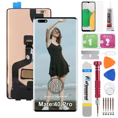 6.76'' AMOLED for Huawei Mate 40 Pro LCD Display Touch Screen Digitizer For Mate40 Pro NOH-NX9 Repla