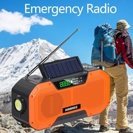 ABBREE RADIO DARURAT TENAGA SOLAR PORTABLE POWERBANK 5000MAH & SENTER