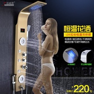Shower Column#Showerhead Shower Screen Shower Thermostatic Gold304Stainless Steel Shower Screen Set 