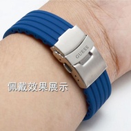 9-4✈GUESS GUESS Watch Strap Sports Silicone Waterproof Men Women W0333L1 W0352L1 W0008G3