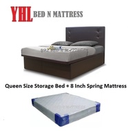 YHL Queen Size Storage Bed With 8 Inch Spring Mattress