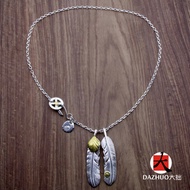 สร้อยคอขนนก Goros สะพานสูงราคาพิเศษเงอะงะเครื่องประดับเงิน Goros สำหรับผู้ชายและผู้หญิงเงินแท้925