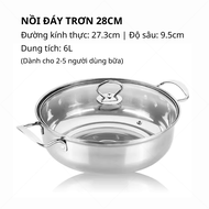 Nồi lẩu inox 5-7L GORILLA CHEF dùng được trên mọi loại bếp 28/30/32cm
