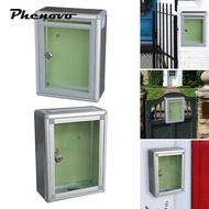 [Phenovo] Mailbox Wall Mount Lockable Secure Mail Letter Box Metal Parcel Hanging Iron Aluminum Allo