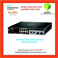 HP ARUBA JL070A: ARUBA 2530 8 POE+ INTERNAL PS 8 PORT 10/100 POE+ 2XGBASE-T 2XSFP W/ INTERNAL POWER 