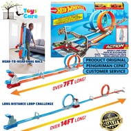 HW HOT WHEELS DOUBLE LOOP DASH TRACK SET - TRACK CITY BUILDER DOWNTOWN PLAY SET ORIGINAL MATTEL FLAS