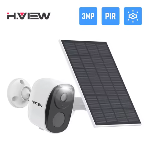 H.VIEW PIR Battery Powered Camera Wireless Outdoor, 2K 3MP WiFi Security Camera with Spotlight Siren