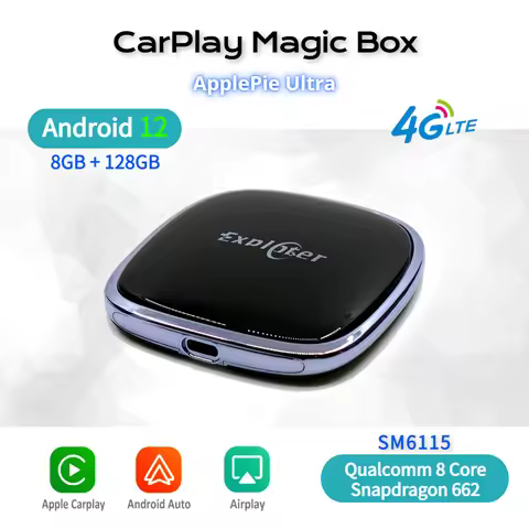 Applepie Ultra 6115 Wireless CarPlay AI Box RAM 8G Android Auto 13 Qualcomm for Cars Wired OEM Apple