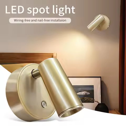 USB Rechargeable Magnetic LED Wall Lamp Reading Light With Touch Switch Dimmable Bedside Lamp Cordle