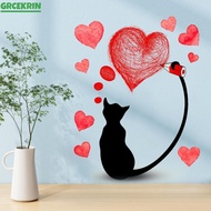Cat Heart Wall Decal Minimalist Design Self-adhesive Easy Peel And Adhere
