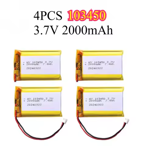 4PCS Polymer Lithium Battery 3.7V 1000mAh/1500mAh/2000mAh/2500mAh/3000mAh for PS4 Game Controller Wa