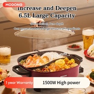 MODONG 6.5L Electric Hot Pot Household Multifunctional Electromagnetic Oven Double-flavor Hot Pot