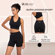 LYB - Quần legging đùi nữ cạp cao quần đùi legging tập gym yoga chạy bộ co giãn chống tia uv