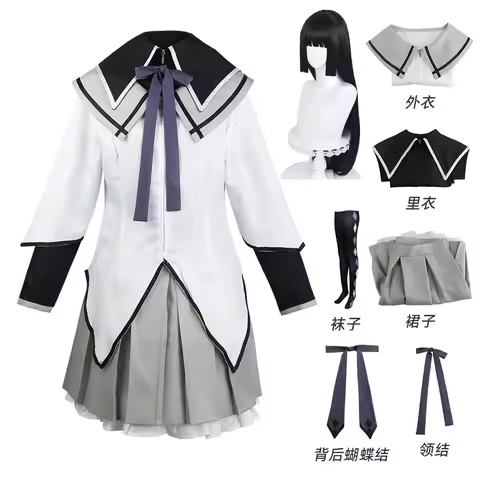 Anime Akemi Homura Cosplay Costume Fighting Uniform Stockings Akemi Homura Outfits