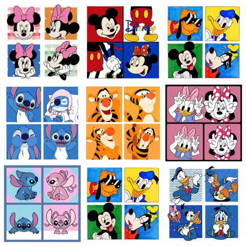 Disney Cartoon Stitch Mickey Pictures Puzzle Printed Pattern Element Diamond Painting Mosaic 5d Stit