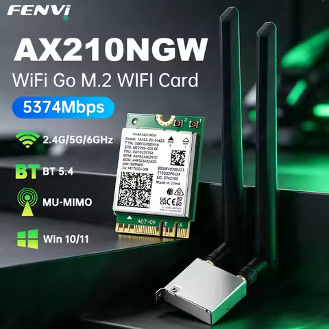 FENVI WiFi6E AX210 For ASUS WiFi Go Network Card Adapter BT5.4 Tri-Band 2.4G/5Ghz/6Ghz 5374Mbps Wi-F