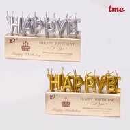 Happy Birthday "Word" Letter Alphabet Chrome Candle