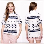 J CREW linen print top
