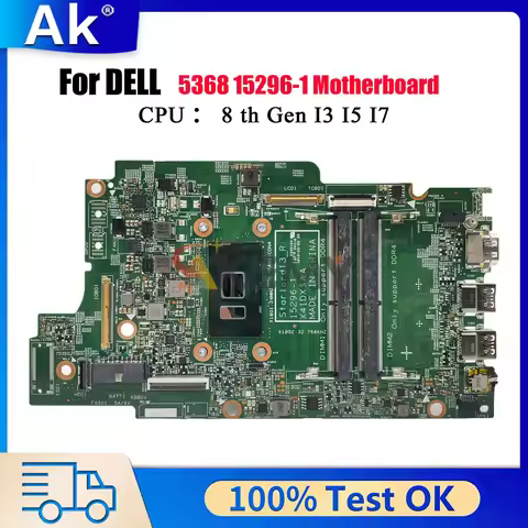 15296-1 Mainboard For Dell Inspiron 13 5368 7368 15 5568 7569 7778 CN-0H95D5 0C1HX7 0JV40X 0P380W Te