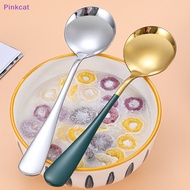Pinkcat Stainless Steel Korea Soup Spoons Home Kitchen Ladle Capacity Gold Silver Mirror Polished Flatware For Coffee Tableware SG