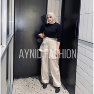 Aynid - Bess Palazo Pocket Highwaist Pants - Women's Pocket Pants