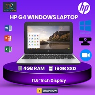 (Refurbished Notebook) HP G4/G5 Windows Laptop /11.6 inch Display / Intel Celeron/4GB RAM / 16GB SSD