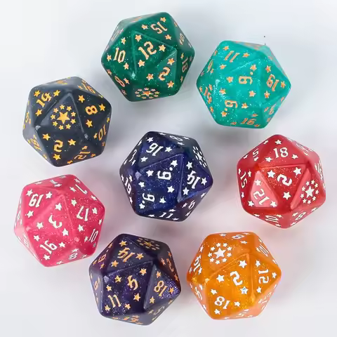 Dice brand-new acrylic set of 7-piece star-carved dice D4, D6, D8, D10, D12, D20 multi-sided dice in