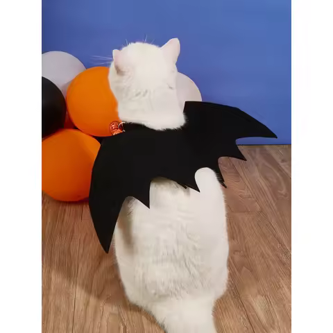 Halloween Pet Bat Wings Costume Adjustable Dog Cat Bat Wing Cosplay Costume With Bell For Party