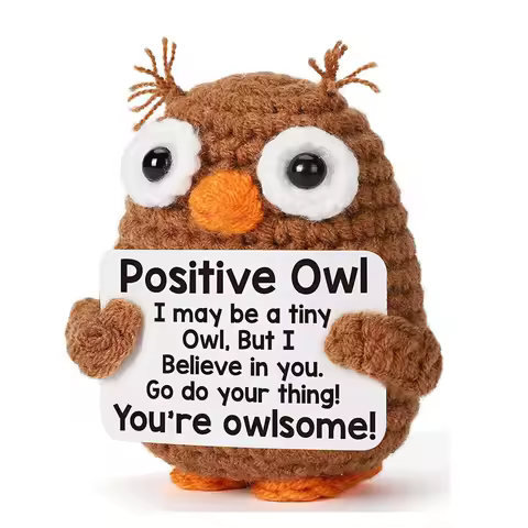 1 Pc Creative Weaving Owl Ornament Handmade Crocheted Finished Positive Energy Decor Item