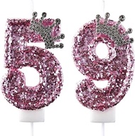 59 & 95 Birthday Candle, 59th & 95th Cake Candles, Number 59 & 95 Birthday Candles for Cake Topper D