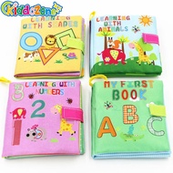 KiddoZone Baby Cloth Books 4 Style 0-36 Months Newborn Toys Fabric Books Rustle Sound Infant Educati