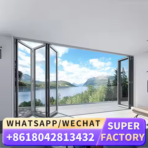 Australian standards aluminum bifold door 5 panel energy efficient bifold exterior glass doors anti 