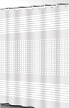 Bath Partition Curtain, Decorative Herringbone Print, Easy Care Fabric, Hotel Shower Curtain, Suitab