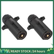 7 Pin Trailer Plug Waterproof, Round RV-Style 7 Way Trailer Plug, Detachable 7 Pin Trailer Connector