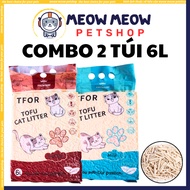 [COMBO OF 2 BAG 6L] TFOR PREMIUM soybean sand 6L 2.3KG bag deodorizes well, clumps well, no dust, sa