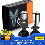 Y6D-R H4 LED Projector Dual Lens Projector Car Headlight 55W 5500K/6000K Waterproof Car Motorcycle headlamp lampu h4 车灯