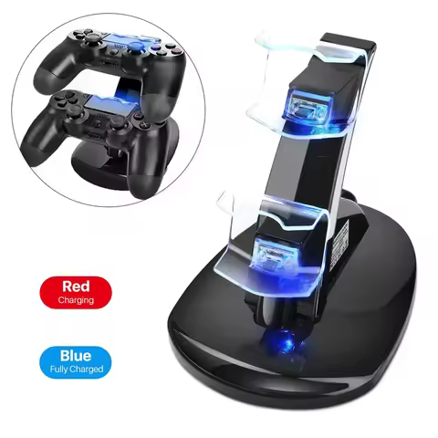 LED Dual Fast Charger Dock Station For PS4 Controller Charging Stand Cradle for Playstation PS4 Pro/