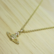 Golden Diamondless Saturn Necklace-B8138