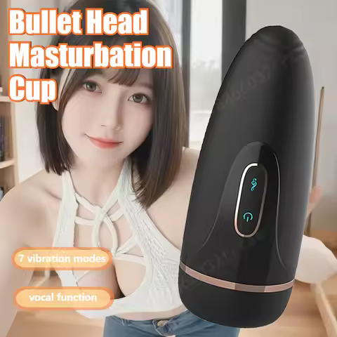 7 Vibration Modes Masturbation Cup with Vocal Function Artificial Vagina Deepthroat Blowjob Pocket V