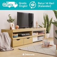 Dekoruma Nana Meja TV Minimalis Modern - Bufet TV Cabinet Kayu Olahan dengan Laci