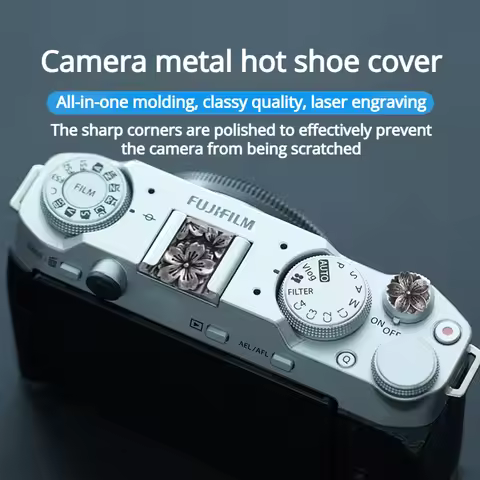 Handmade Sakura Metal Shutter Button Hot Shoe Cover Retro for Fuji Nikon Leica Sony Canon R5II R6II 