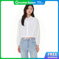Andar Linen-Like String Crop Shirt