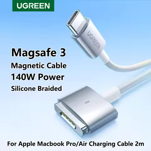 UGREEN For Type C To Magsafe 3 Magnetic Charging Cable 2m PD140W Silicone braided LED USB C Charger 