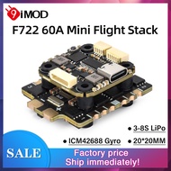 9IMOD F722 Mini Flight Stack F722 FC 60A ESC 3-8S 20x20mm With Gyro For RC FPV Racing Drone