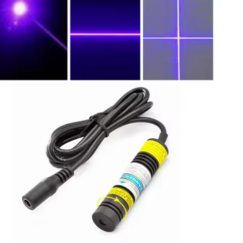 405nm 100mW/200mw/300mw Violet Purple Dot Line Cross Laser Diode Module 16x68mm
